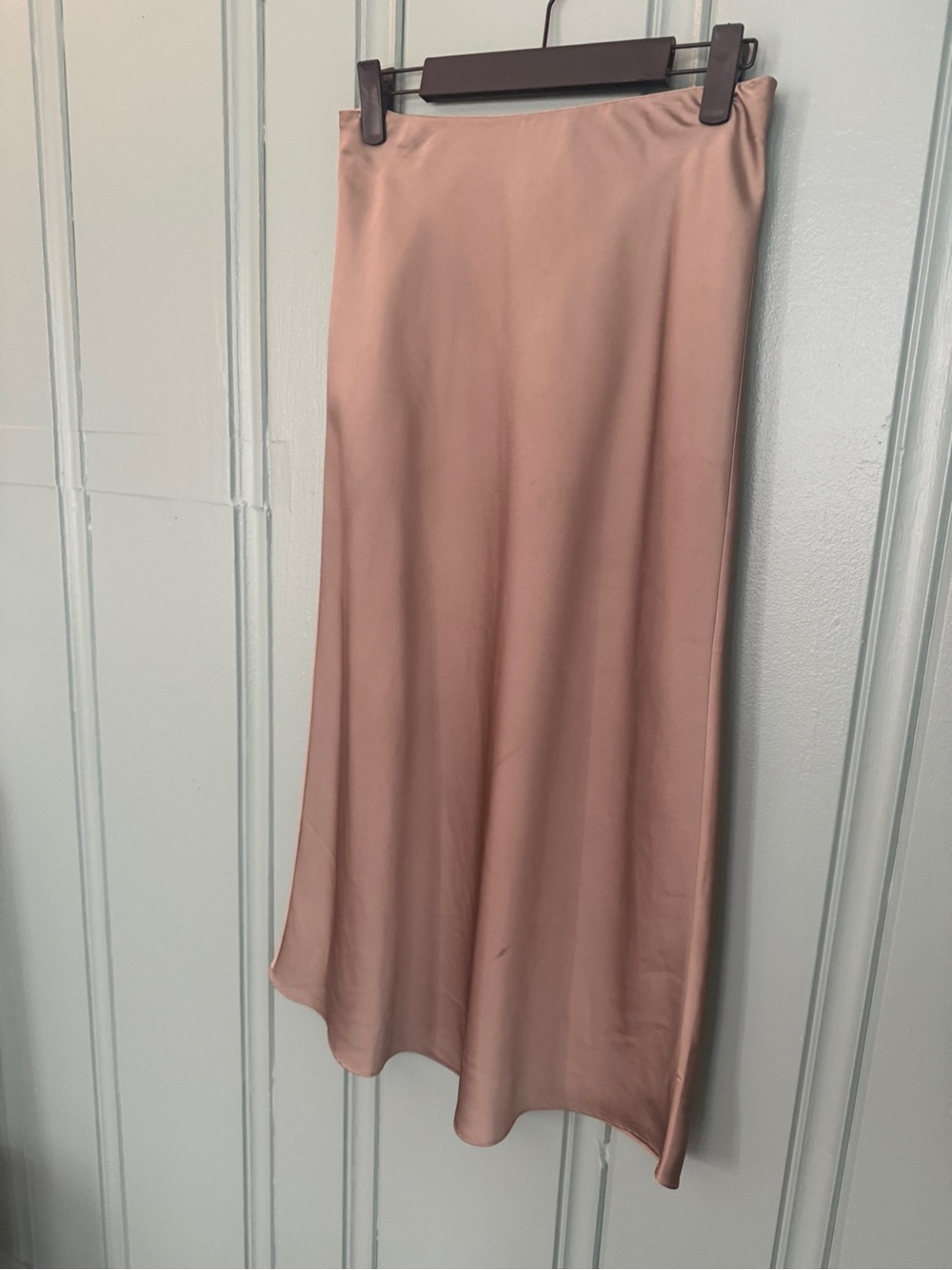 J. Crew Satin Midi Skirt in gold champagne